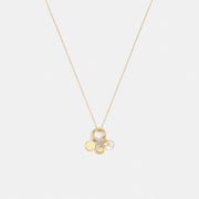 Coach Coin Pendant Necklace Gold