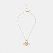 Coach Coin Pendant Necklace Gold