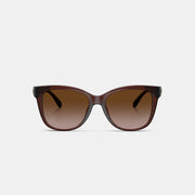 Coach Signature Heart Oversized Square Sunglasses Milky Brown