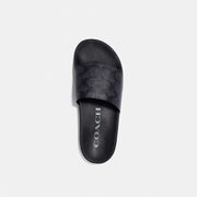 Women's Coach Udele Sport Slide In Signature Canvas Charcoal Black
