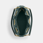 Coach Evelyn Shoulder Bag Gold Dark Teal