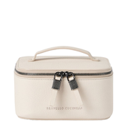 Zipper Grained Calfskin Jewelry Box - White