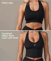 Gymshark Halter Neck Cami with Shelf - Black