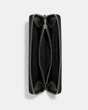 Coach Accordion Wallet In Signature Leather Smooth Leather-Gunmetal-Black