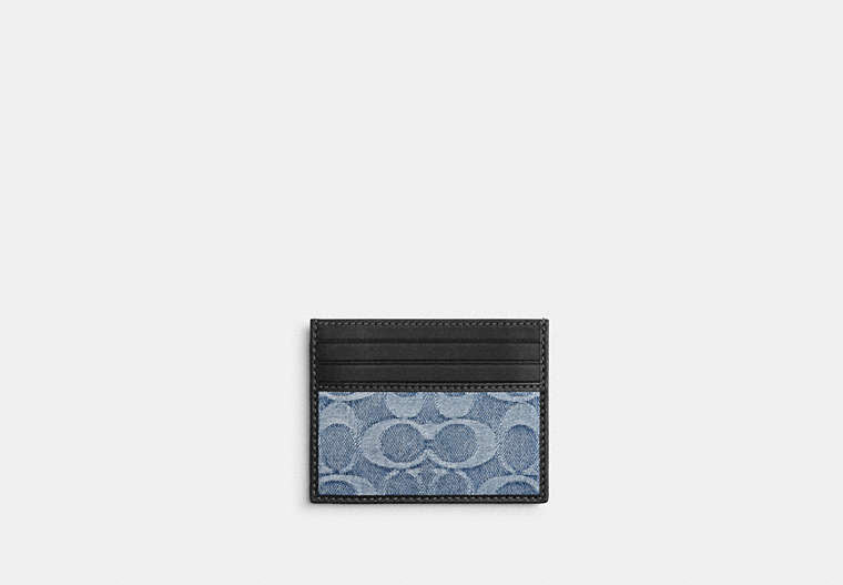 Slim Id Card Case In Loved Signature Denim
