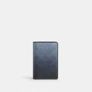 Coach Id Card Wallet In Ombre Signature Canvas Blue