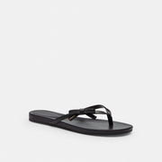 Women's Coach Bow Flip Flop Black