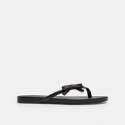 Women's Coach Bow Flip Flop Black