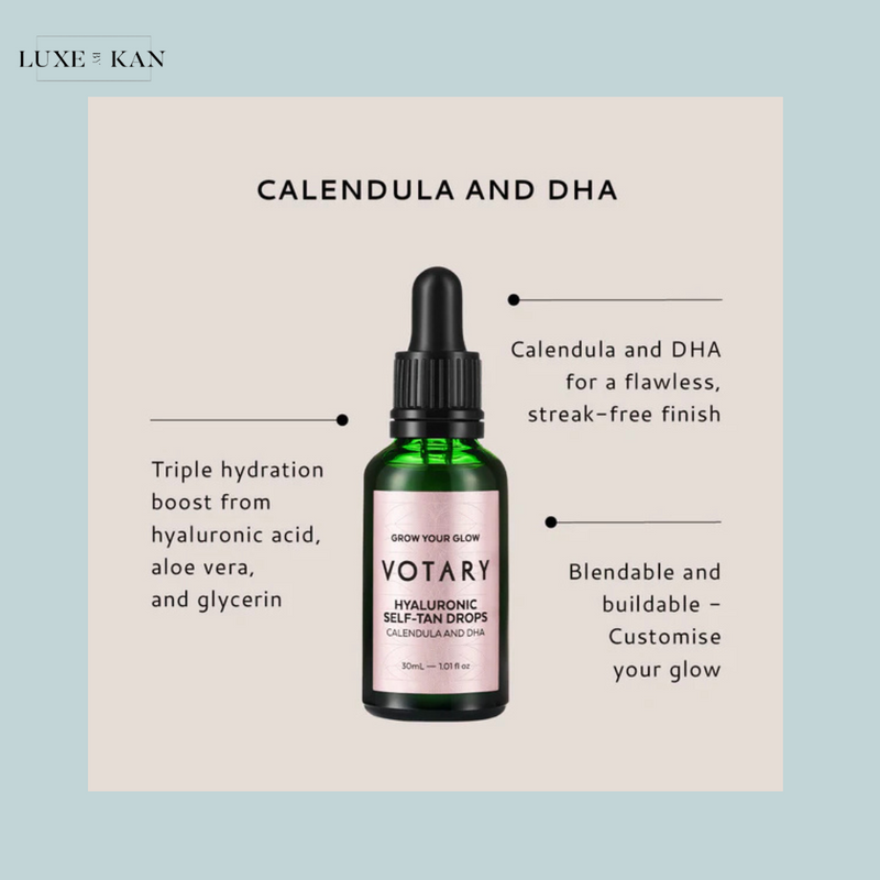VOTARY	Glow your glow hyaluronic self-tan drops 15ml