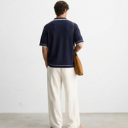 Monaco Knit Polo – Deep Navy