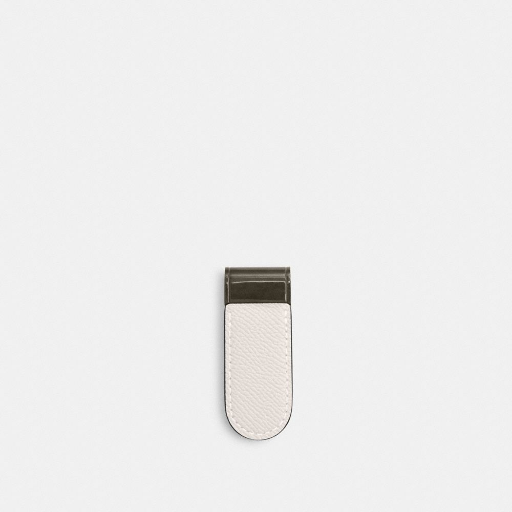 Coach Money Clip Gunmetal-Chalk