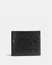 Coach 3 In 1 Wallet In Signature Leather Smooth Leather-Black
