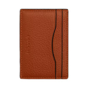 Coach Card Case With Money Clip in Silver Amber Brown