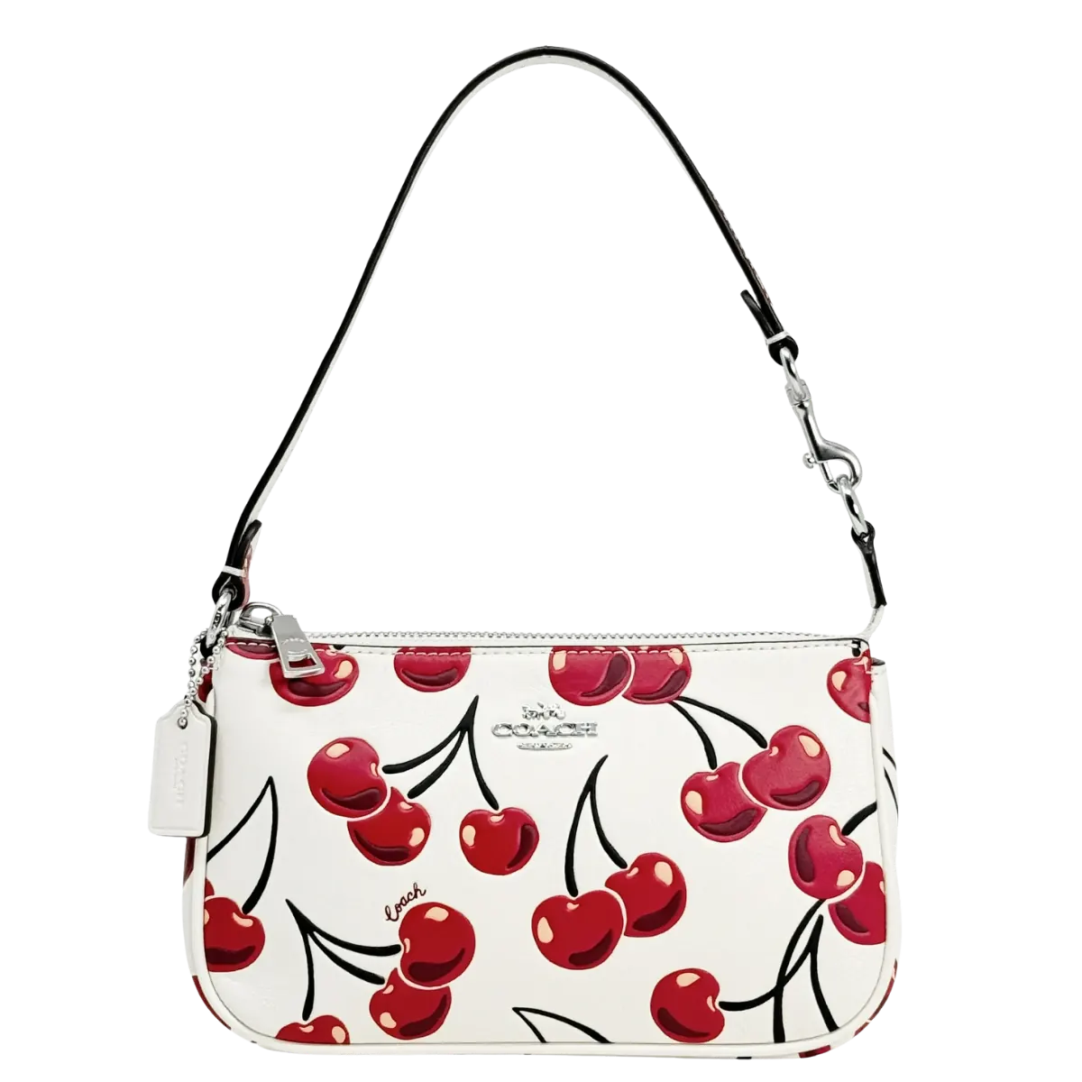 Coach Women's Nolita Small Convertible Wristlet with Cherry Print (Chalk Multi)