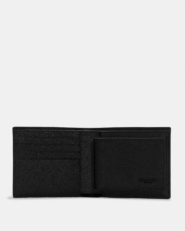 Coach 3 In 1 Wallet Crossgrain Leather-Black