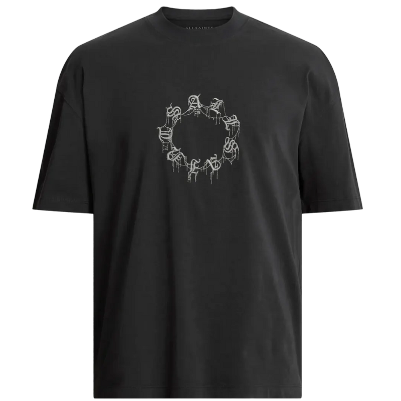 CRYPTIERRA SS CREW - Print T-shirt - washed black