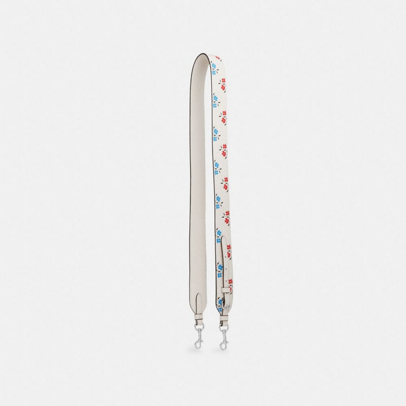 Coach Strap With Floral Print Silver Chalk Multi