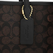 Coach City Tote Bag In Signature Canvas Gold Walnut Black