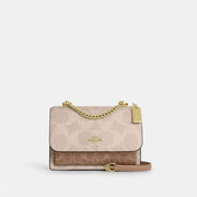Coach Klare Crossbody Bag In Blocked Signature Canvas Gold Sand Tan
