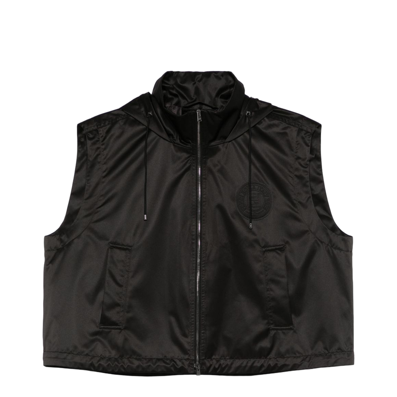 Cropped Gilet with High Collar