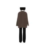Wool Zipped Jacket Brown