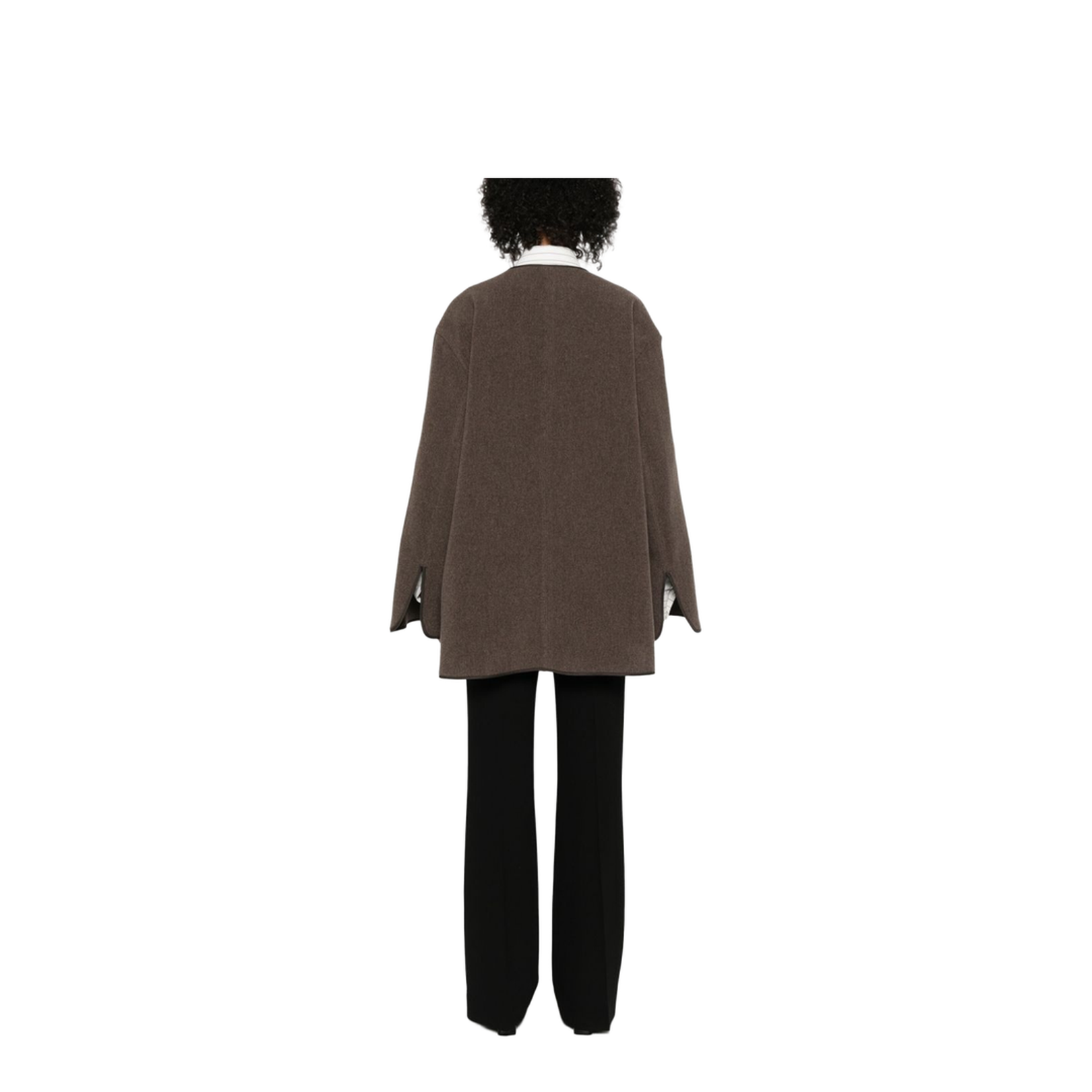 Wool Zipped Jacket Brown
