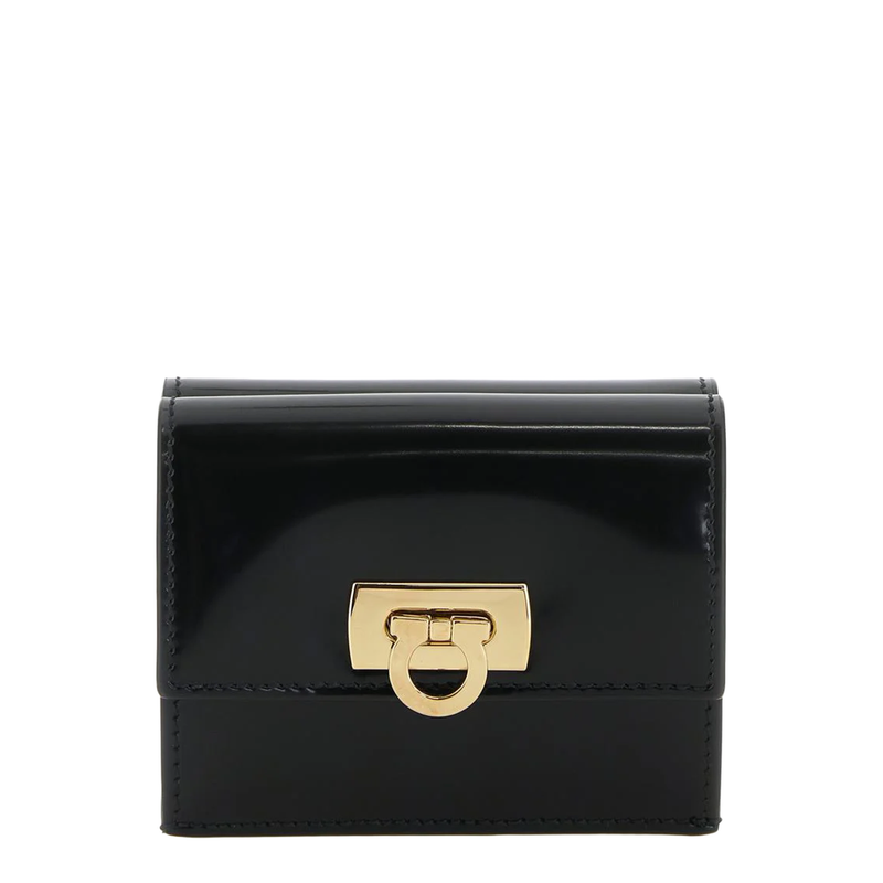 Patent Leather Wallet, Gold Hardware