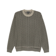 Virgin-Wool Jumper with All-Over Jacquard Signature Logo