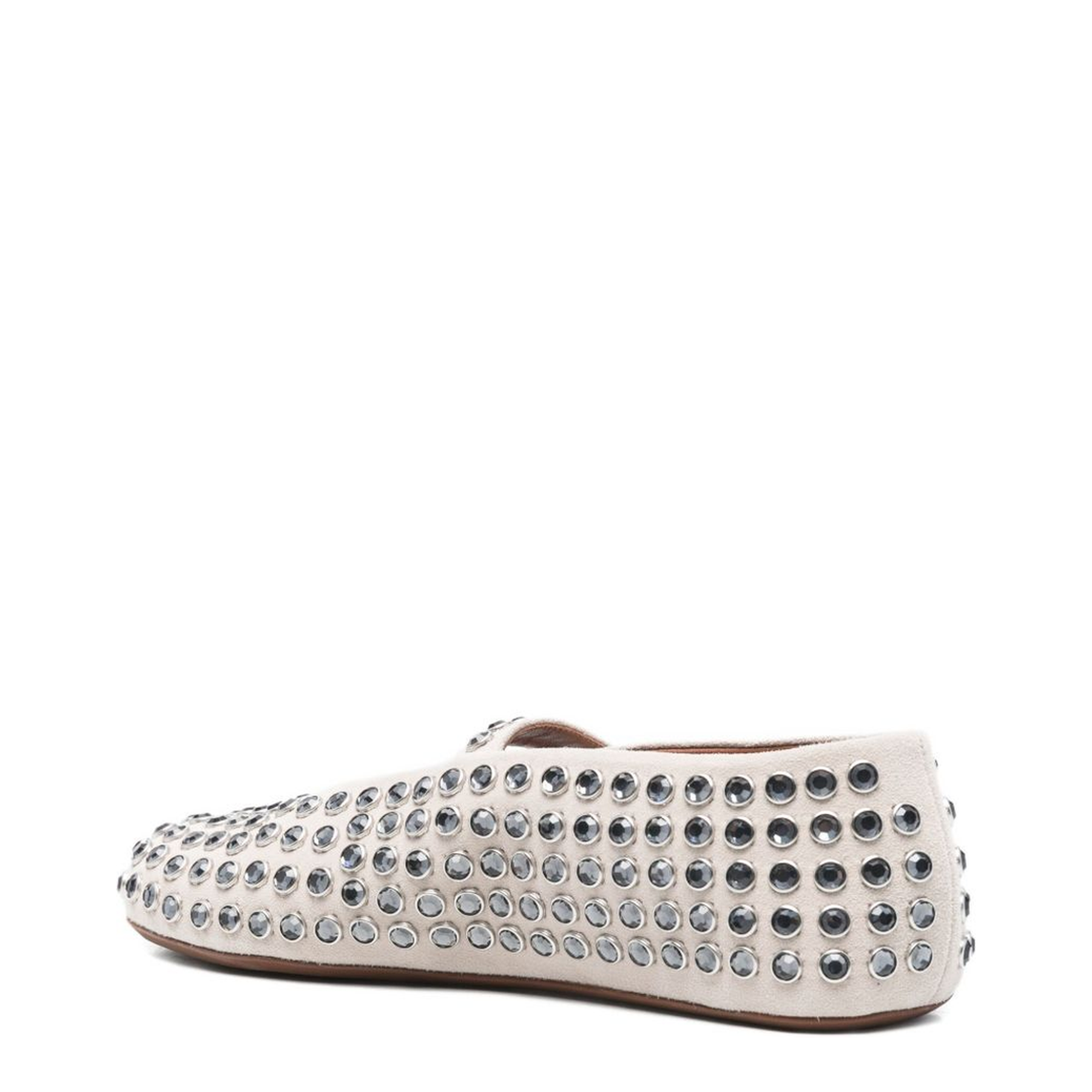 Blanc Strass Suede Ballet Flats
