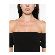 Black Long Dress With Off-The-Shoulder Design