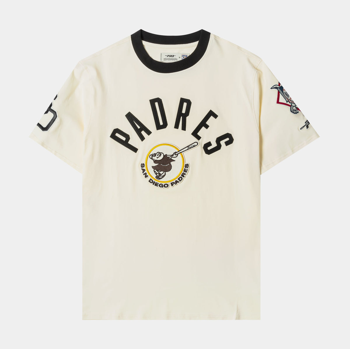 PRO STANDARD San Diego Padres Originals Ringer Mens Short Sleeve Shirt (Beige/Black)