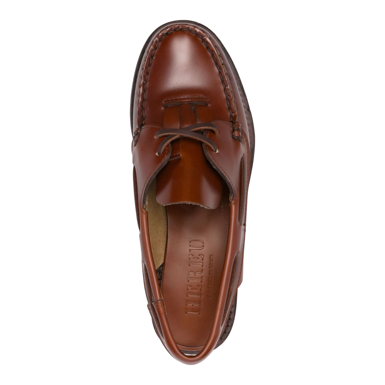 Flat Shoes Leather Brown