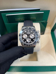 Rolex Black Cerachrom Bezel Black And Silver Diamond Dial Oysterflex Strap 126519 LN