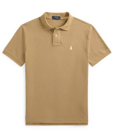 Polo Ralph Lauren  Men Beige Slim Fit Mesh Polo Shirt