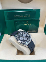 Rolex Black Cerachrom Bezel Black And Silver Diamond Dial Oysterflex Strap 126519 LN