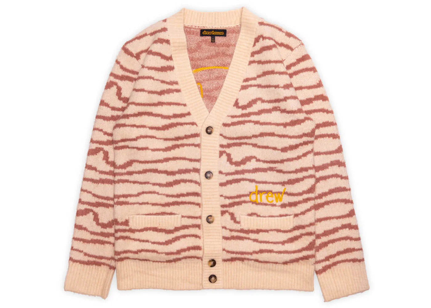 Drew House Sketch Mascot Squiggle Cardigan Ivory/Mauve