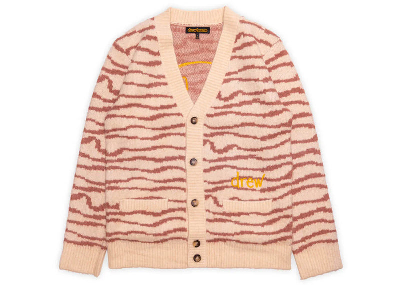 Drew House Sketch Mascot Squiggle Cardigan Ivory/Mauve
