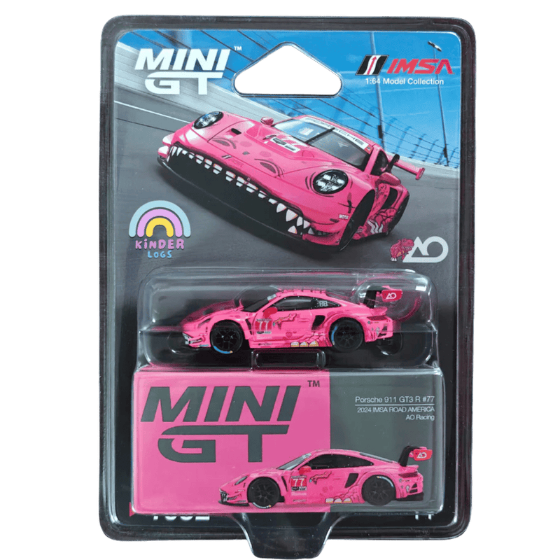 Mini GT Roxy Porsche 911 GT3 R #77 AO Racing #1052 - IMSA Road America (Blister Pack)