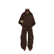 Brown Cotton Anorak Sweatshirt