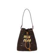 Cocoa Brown Natural Woven Fabric Mini-Bag