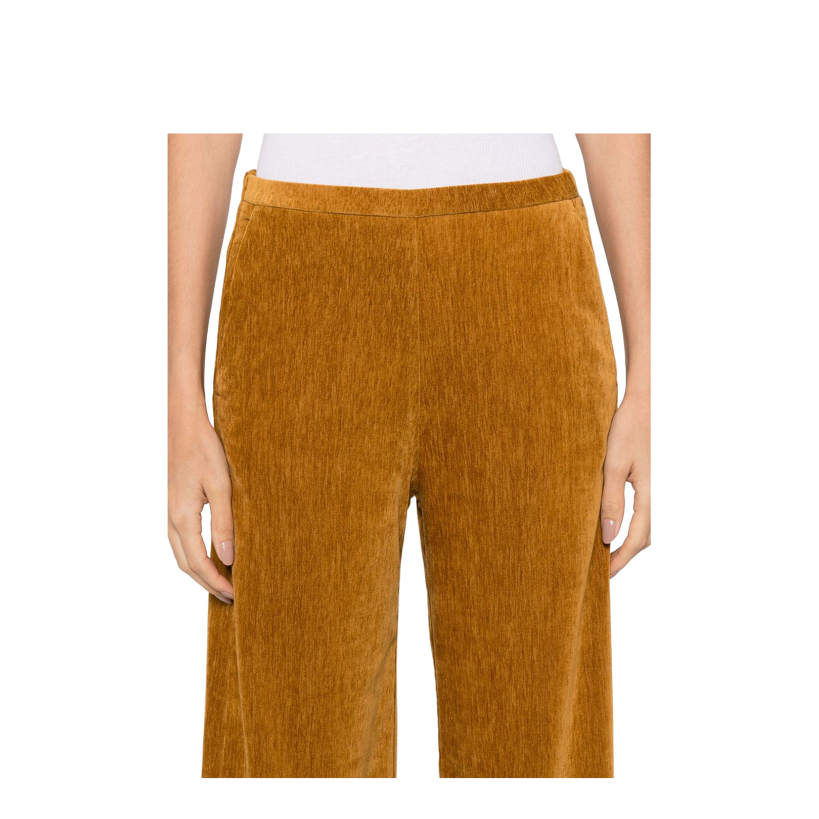 Velvet High-Waisted Trousers