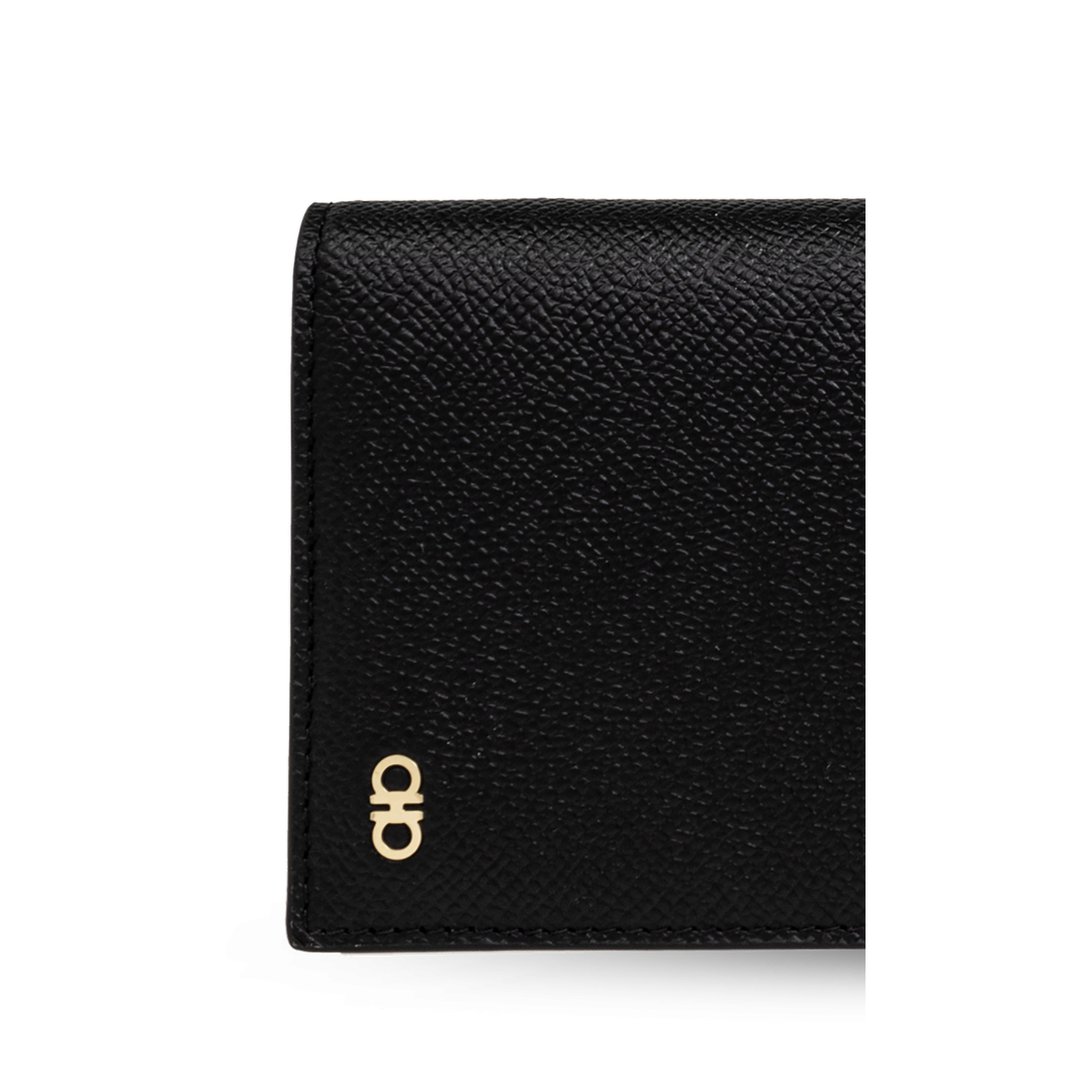 Gancini Leather Wallet - Black