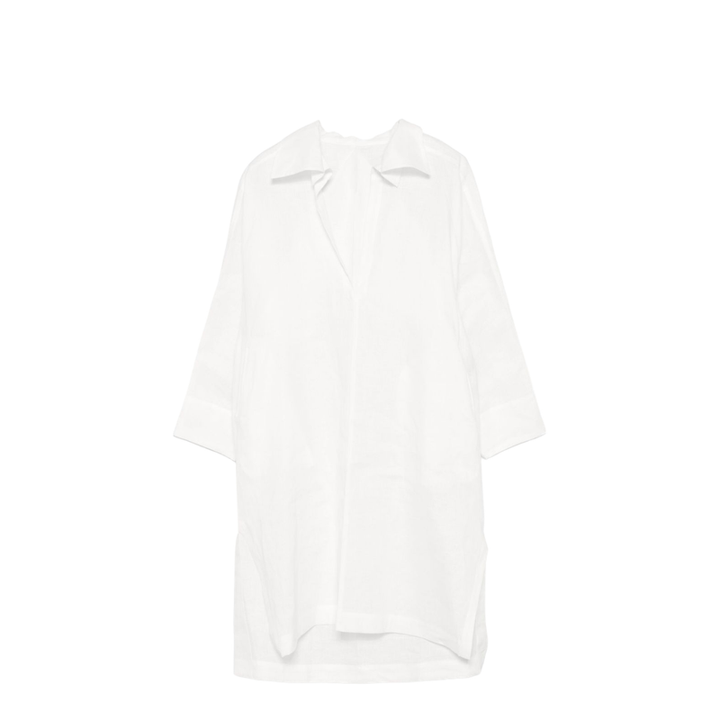 White Shorts Side Slits Top