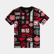 Air Jordan Flight Essentials Grade School Short Sleeve Shirt (Black/Red)