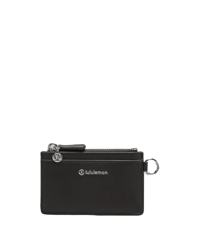 Lululemon Leather Alternative Card Case Black/Silver