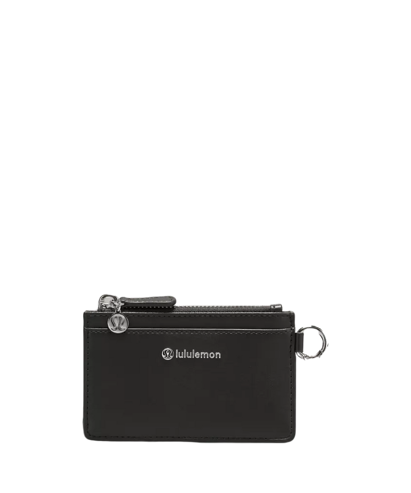 Lululemon Leather Alternative Card Case Black/Silver