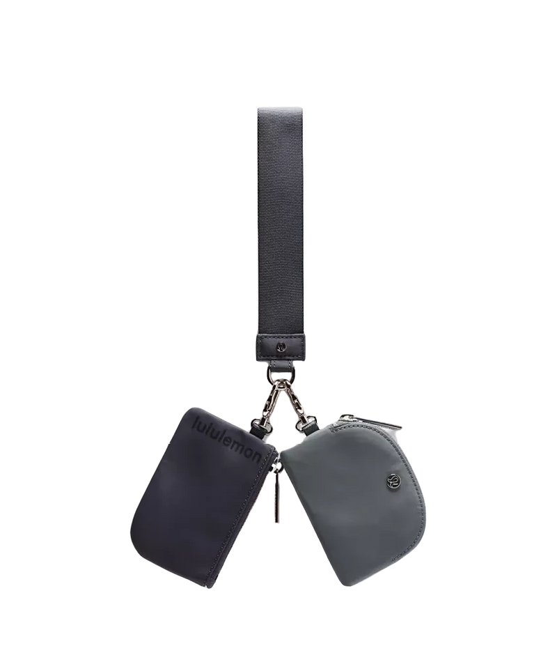 Lululemon Dual Pouch Wristlet Oil Grey/Black Nigh