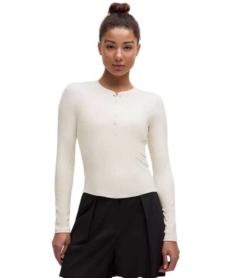 Lululemon Hold Tight Long-Sleeve Henley Light Ivory