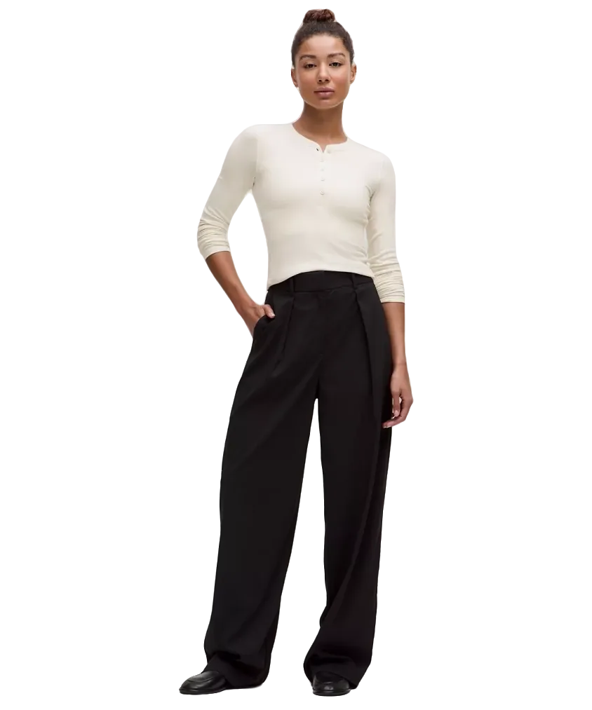 Lululemon Hold Tight Long-Sleeve Henley Light Ivory