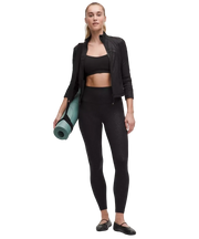 Lululemon Define Cropped Jacket Nulu Leopard Daisy Emboss Black